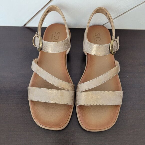 NEW Soul Naturalizer Jayvee Ankle Strap Sandals Metallic Mauve Faux Leather 8W - Picture 5 of 10